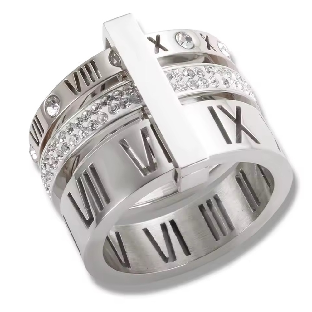 Silver Roman Numeral Ring – Unisex Style - Picture 2 of 5